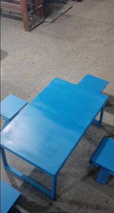 bağ evi: Kvadrat masa, 4 stul, Qatlanan, Stullar ilə, Metal — 3