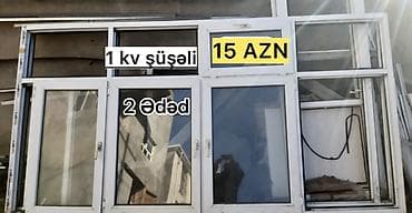 plazma pen: PVC qapı və pəncərə çərçivələri - İkili ağ PVC qapı: ölçü 221x125 sm — 3