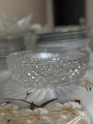 meyve vitrni: Şüşə meyvə/salat qabı - Material: qalın, şəffaf şüşə (kristal — 1