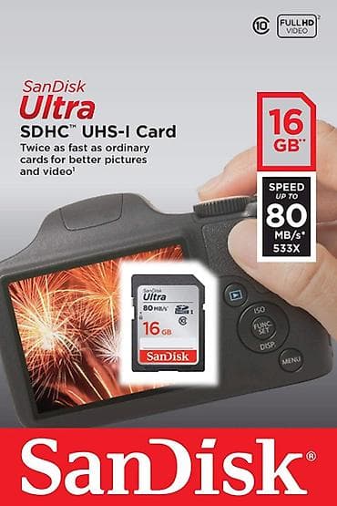 SanDisk Ultra 16GB SDHC – Yaddaş Kartı Brend: SanDisk Model: Ultra — 1