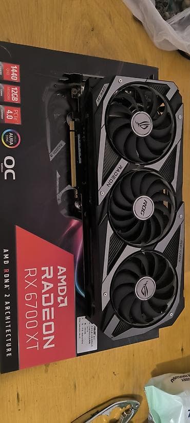 Kompüter ehtiyyat hissələri: Videokart Asus Radeon RX 6700 XT, 12 GB, İşlənmiş — 4