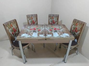 телефон флай 510: *Hazır elde olan* ✔️Türk istehsalı🇹🇷 ✔️Kuxna üçün stol stul dəsti ✔️ — 7