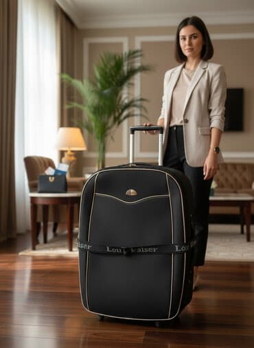 hermes cantası: Təkərli səyahət çamadanı orta vəziyyətdədir təkərlər işləkdir zamoklar — 4