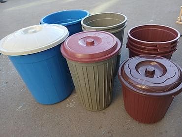 Nasoslar və hidroforlar: Plastik qapaqlı vedrə və tullantı qabları dəsti - Müxtəlif həcm və — 7