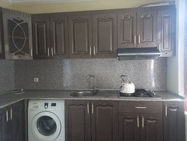 perde modelleri ve qiymetleri: Mətbəx mebeli dəsti – künc yerləşim - Rəng: tünd qəhvəyi, klassik — 3