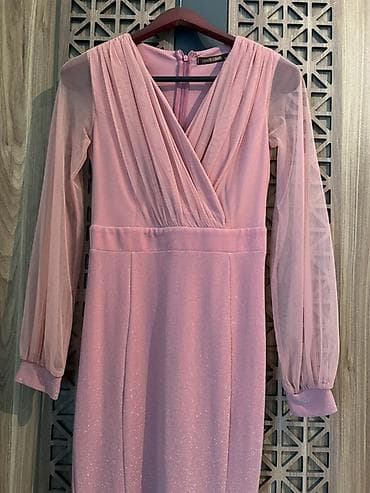 Digər: Roberto Cavalli brendindən uzunqol, tozlu çəhrayı rəngdə ziyafət donu — 3