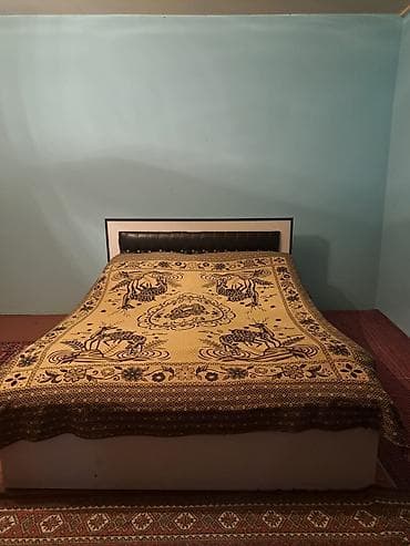 gen: Taxt – matras ilə - Başlıq hissəsi dəri detallı, rəng: qara-ağ - — 1
