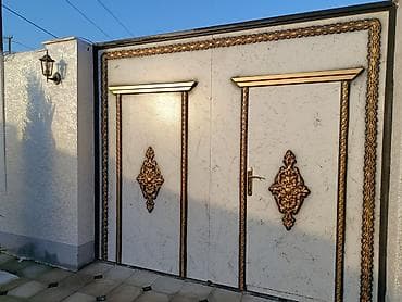 heyet qapilar: Dəmir Həyət darvazası, Mexaniki, Qapı ilə, rəng - Boz, Kredit yoxdur — 2