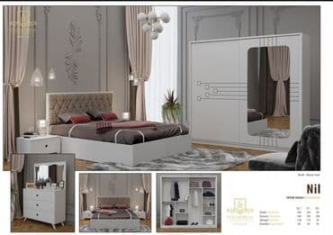 угловая тумба: Двуспальная кровать, 2 тумбы, Турция, Новый — 1