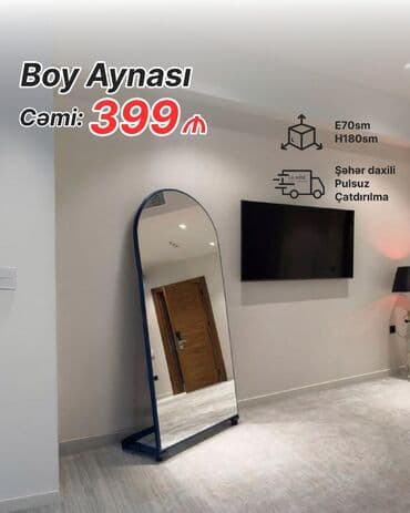 mebel güzgü: Güzgü Döşəmə üstü, Sadə, Çərçivə ilə — 1