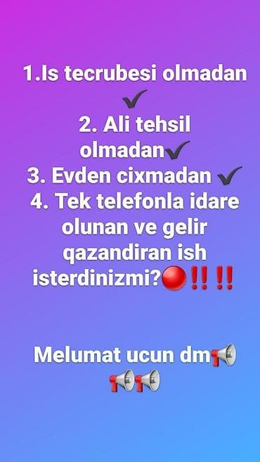 freelance vakansiyalar: Evdən çıxmadan, sadəcə telefonla idarə olunan onlayn iş imkanı — 1