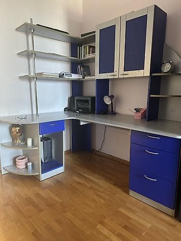 Bucaqlı iş masası və modul saxlama sistemi Sumqayıt - L formalı geniş
