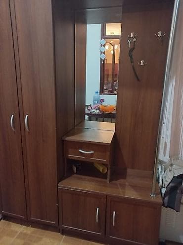 Dəhliz dolabları: İşlənmiş, 2 qapılı, Güzgülü, Qəhvəyi, Digər material, Açılan, Düz dolab — 3