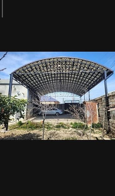 Dəmir konstruksiyalı dekorativ naves (avtotəmir/avtopark üçün üst