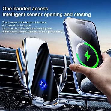 Ağıllı sensorlu avtomobil telefon tutacağı və simsiz şarj cihazı