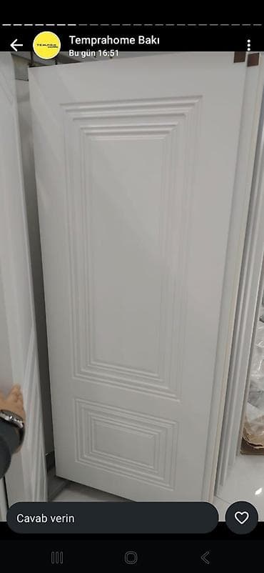 Ağ rəngli daxili qapı – klassik panelli dizayn - Rəng: ağ, mat effekt