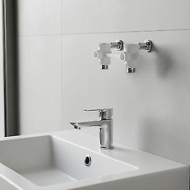 boru: Divara quraşdırılan qarışdırıcı üçün montaj boşluğu – 2 çıxışlı, ağ — 1