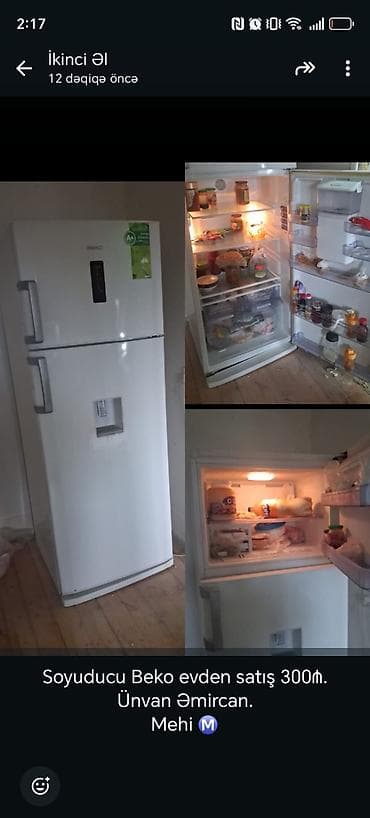 Soyuducular: 2 qapılı Beko Soyuducu Satılır, rəng - Ağ, Dispenserli — 1