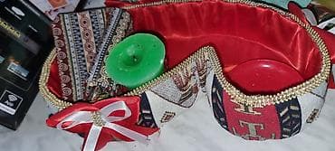 usaqlar ucun yeni il hediyyeleri: Dekorativ Novruz hədiyyə səbəti – milli naxışlı - Parça: Azərbaycan — 1