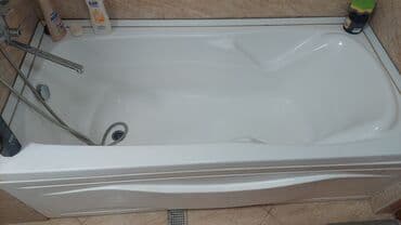 ванна советская: Akril vanna – künc divara quraşdırılan model - Material: parlaq ağ — 1