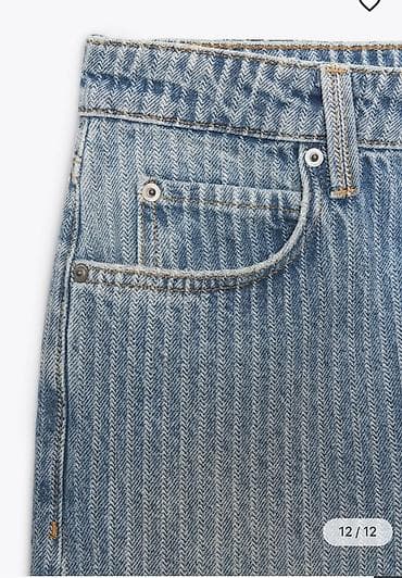 göy kişi cinsləri: Zara 40 razmer yeni,heç geyilmeyib Zolaqlı düz kəsim cins şalvar - — 3