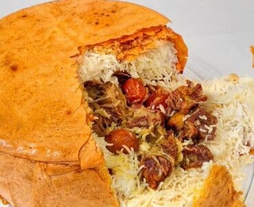 ət məhsulları: Dadlı “xəngəl lavaşlı” qablı plov - Qabın içində saxlama üçün örtülü — 1