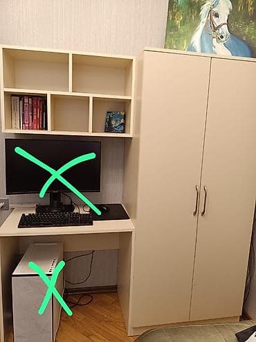 Uşaq arabaları: Yazi masasi dolab 130azn Hezi aslanov 1703 leli İş masası və şkaf — 1