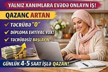 evden online iş imkanı: Ofis menecer, katib, Təcrübəsiz, Dəyişən qrafik — 2