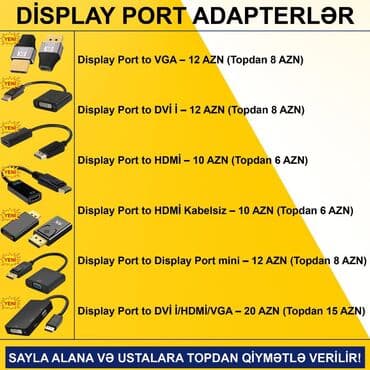 переходник: Display Port adapterlər SAYLA ALANA VƏ USTALARA TOPDAN QİYMƏTLƏ — 2