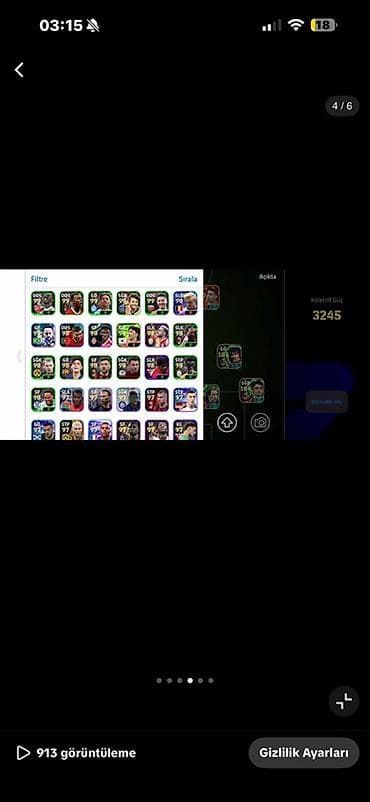 EFootball hesabı təqdim olunur. Hesabın əsas göstəricilərindən biri — 4