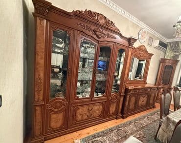 Taburetlər: Qonaq otağı üçün, İşlənmiş, Açılan, Dördbucaq masa, 8 stul — 4