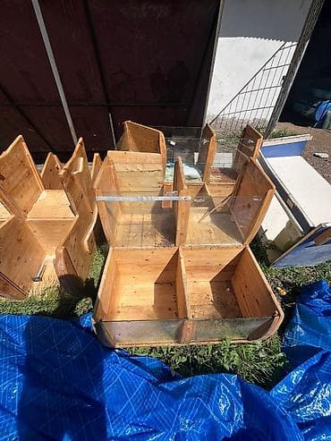 geyim vitrin: Taxta dənli məhsul vitrinləri və bölməli qablar - Mağaza üçün nəzərdə — 3