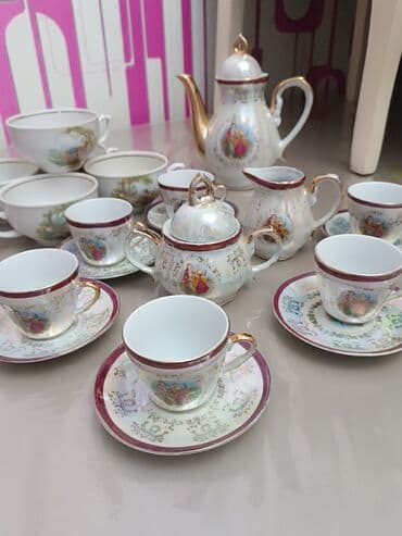 Digər dəstlər və servizlər: Çay dəsti, rəng - Ağ, Madonna, 6 nəfərlik, Yaponiya — 1