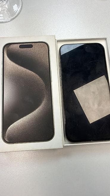 IPhone 15 Pro, 128 GB, Natural Titanium, Sənədlərlə, Simsiz şarj, Face ID
