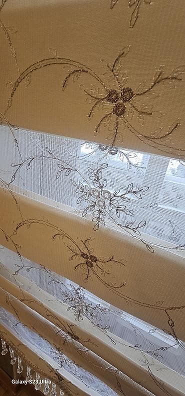 kapsela perdeler: Gencede,Zebra pərdə və dekorativ krujevalı tül dəsti ela veziyyetde — 7