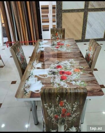 suse masa: *Hazır elde olan* ✔️Türk istehsalı🇹🇷 ✔️Kuxna üçün stol stul dəsti — 8