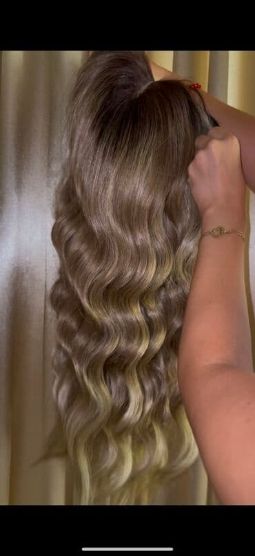 sac rəngi: FREEDOM marka uzun dalğalı parik - Model: Hand Tied Lace, 13x4x1 inch — 3