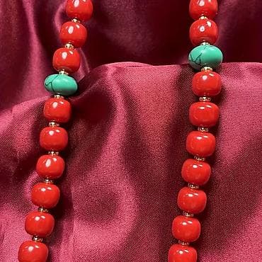 xari bulbul boyunbagi: Təbii daşdan hazırlanmış elegant boyunbağı – əqiq və firuzə — 4