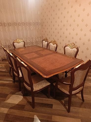 embawood metbex mebelleri: Qonaq otağı üçün, Yeni, Açılan, Dördbucaq masa, 8 stul — 4