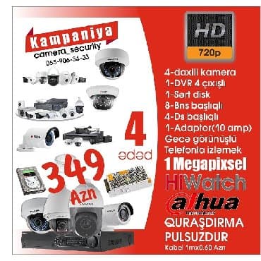 uşaq izleme kamerasi: Hiwatch firmasi 295 Dahua firmasi 349 camera security ✔1 DVR 4 cixisli — 1