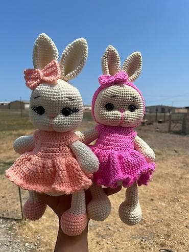 Yumşaq oyuncaqlar: Amigurumi dovşan oyuncağı – əl işi toxunma - Material: yumşaq — 9
