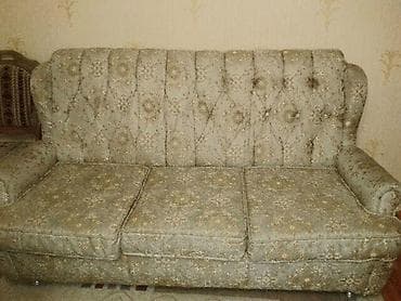 İşlənmiş, Di̇van-kravat, 2 kreslo, Divan, Açılan — 2