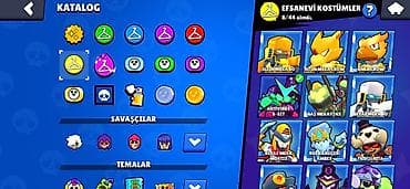 Bayram kostyumları: Brawl Stars oyun hesabı - Kupa yolu: 55 970 - Rütbə: II (ekranda — 6