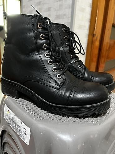 batinka satisi: Qara dəri bağlamaqlı qış‑payız botları.Greyder.38olcu.bir deffekti — 3