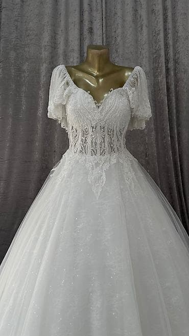 yeni toy paltarları: Zərif gəlinlik və ziyafət libasları kolleksiyası - Ağ gəlinlik — 1