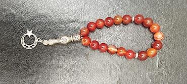 Бижутерия: Təbii daş təsbeh - Material: cilalanmış qırmızı-ərguvan tonlarında — 2