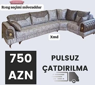 Künc divan dəsti - Ölçü: 2.5 x 1.5 m - Açılan, bazalı model – yataq