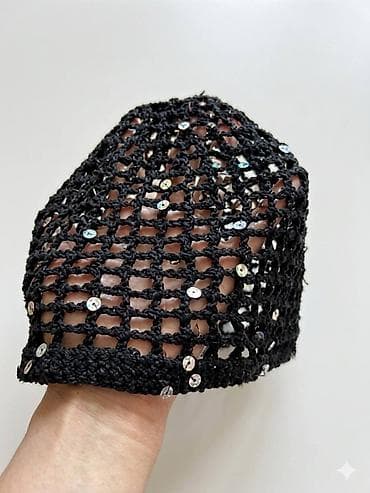 Məhsul: Qara toxunma Bandana - Material: Əl toxuması, qalın ipliklə — 2