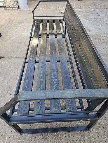 endirimde olan mebeller: Metall karkaslı açıq hava divanı və skamyası dəsti Həyət və bağ üçün — 4