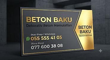 fasad panel: BETON BAKU – Dekorativ beton məmulatları - İnteryer və eksteryer üçün — 1